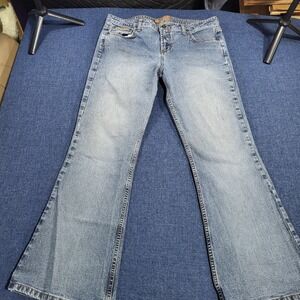L.E.I Apparel Women's Blue Wash Flare Jeans Vintage Y2K Size 9